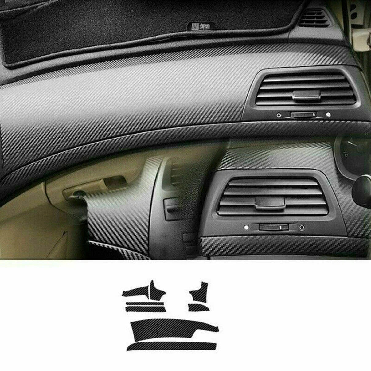 Kit Carbon Fiber Cover Trim Stickers 29pcs for Honda Accord (2008–2012)