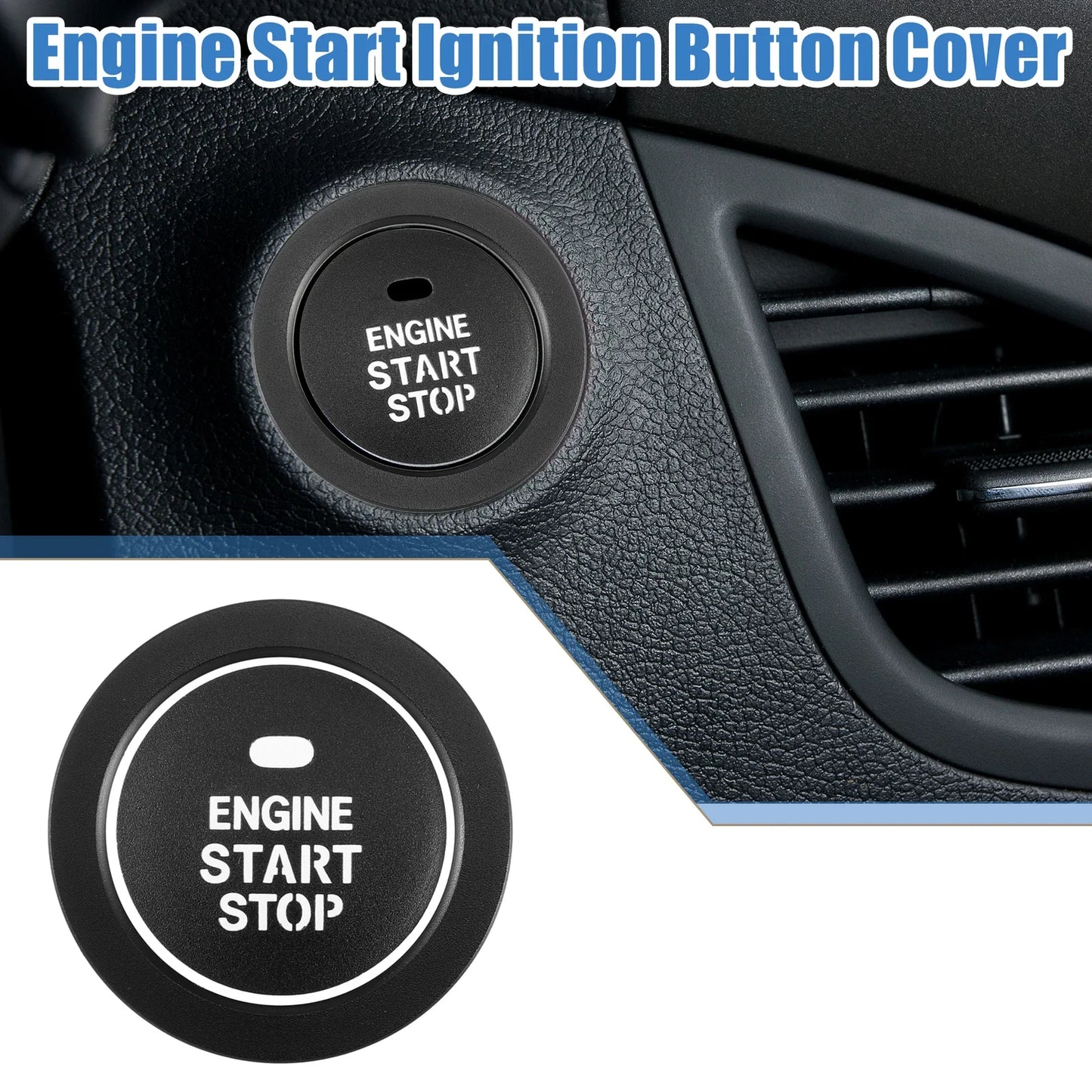 Engine Ignition Button Decal for Hyundai Sonata 2011-2014 Aluminum Alloy Black