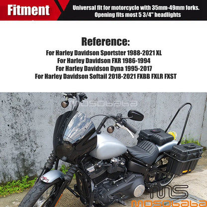 Smoke Windshield Quarter Headlight Fairing for Harley Softail FXBB FXLR FXST (2018-2023)
