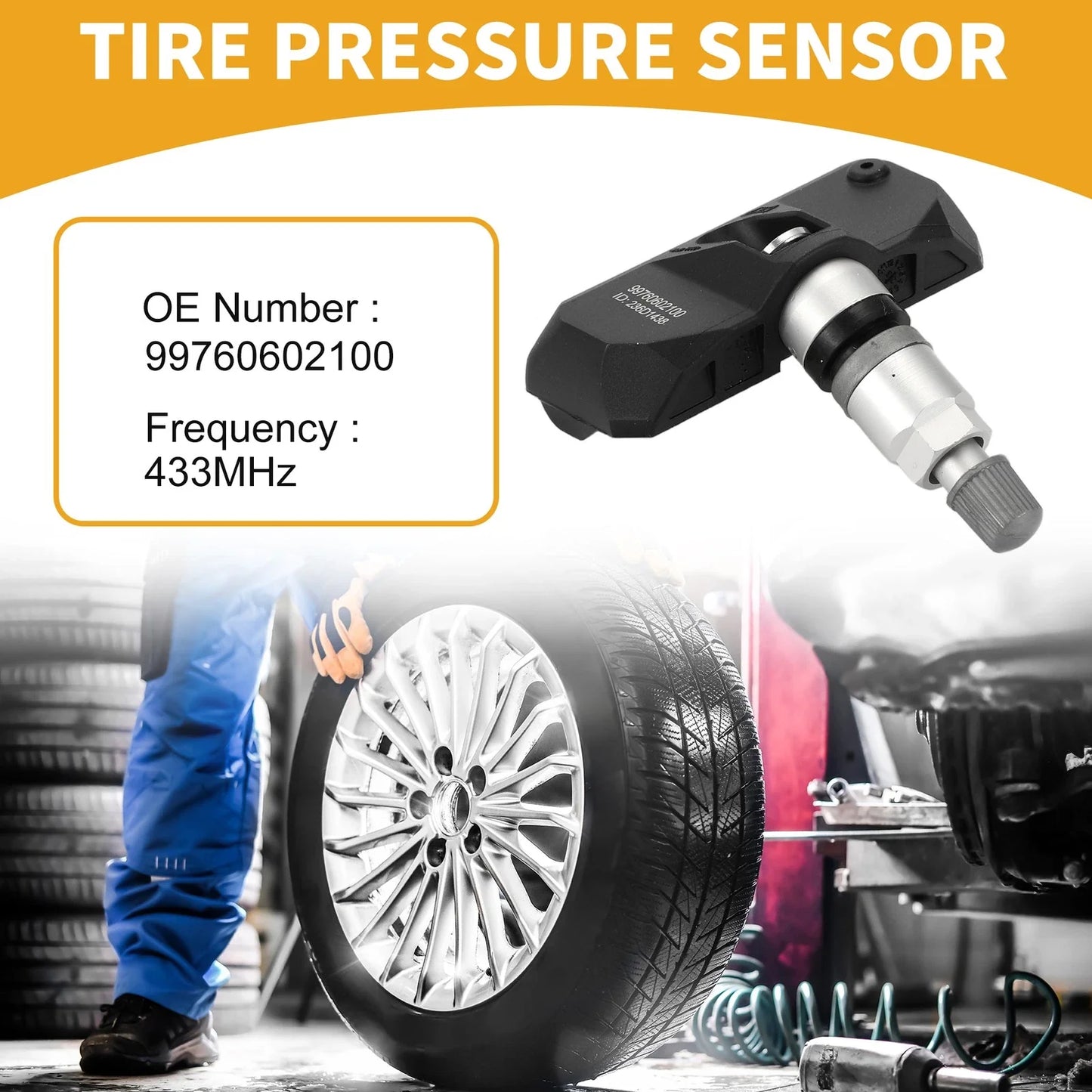Tire Pressure Sensor for Porsche 911 (2005-2016) 1 x 433MHz Sensor