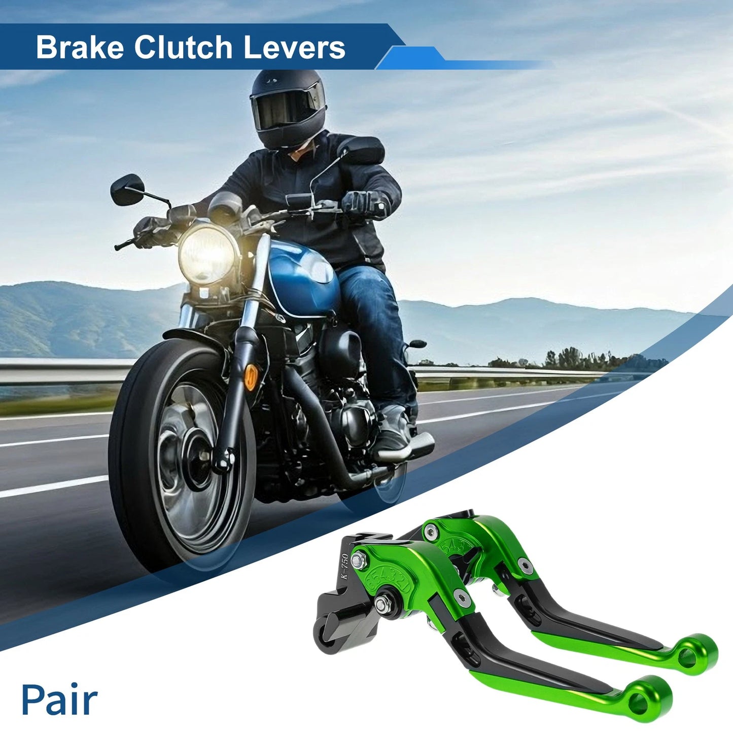 Short Long Brake Clutch Lever for Kawasaki Ninja 650R (2009–2016) Green Black