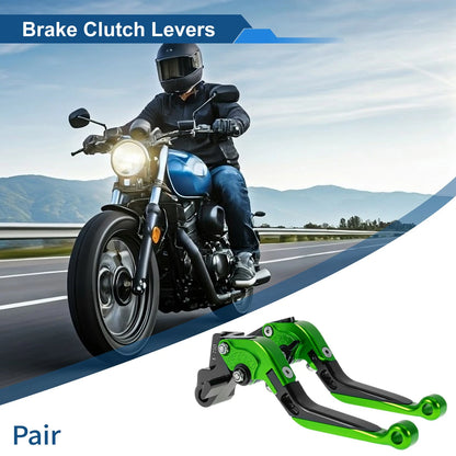 Short Long Brake Clutch Lever for Kawasaki Ninja 650R (2009–2016) Green Black