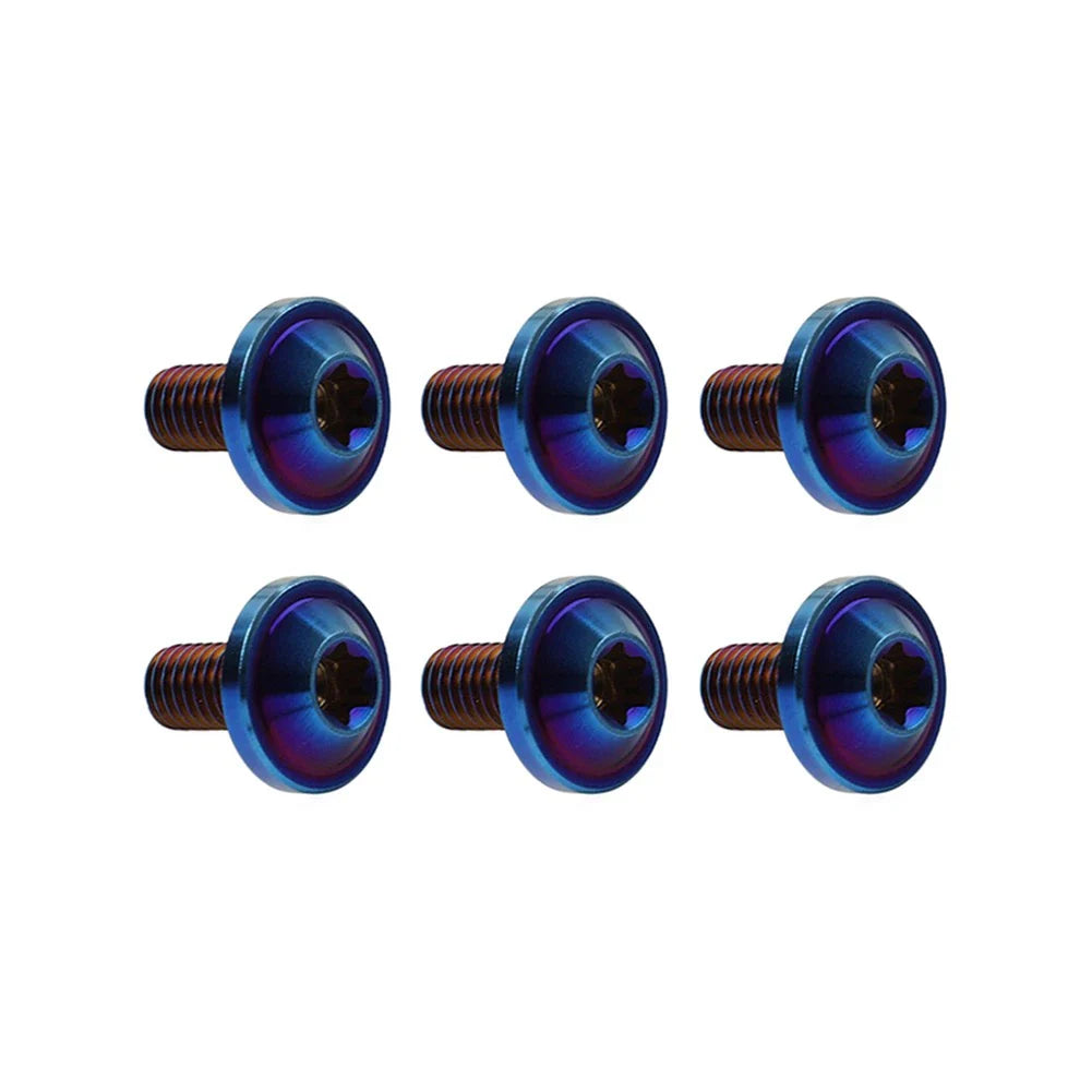 6 x M6x15mm Titanium Alloy Torx Head Bolts for Bike Motor - Blue
