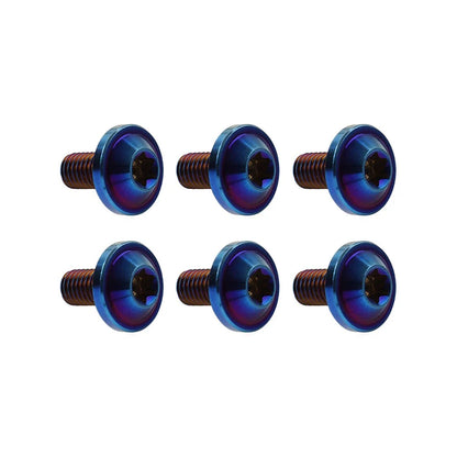 6 x M6x15mm Titanium Alloy Torx Head Bolts for Bike Motor - Blue