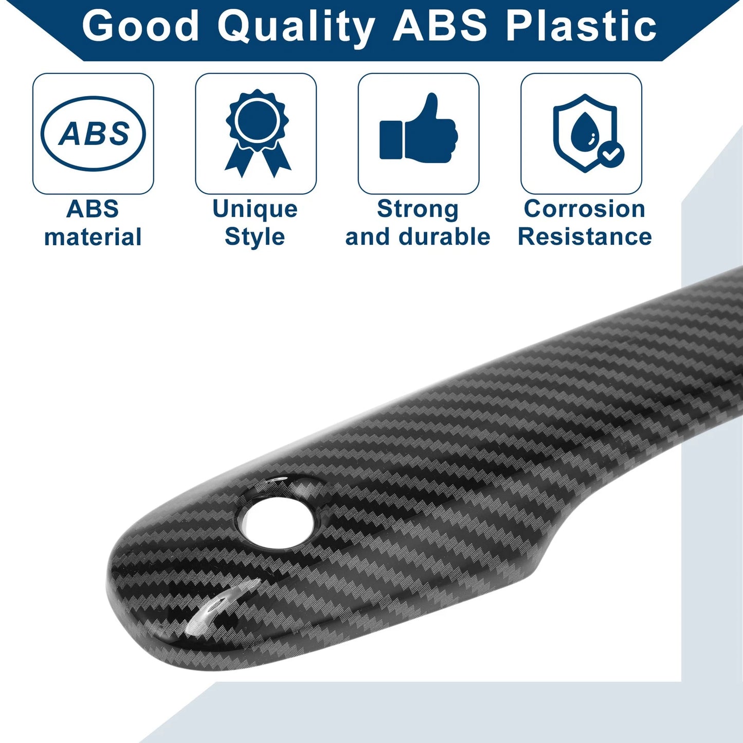 Car Door Handle Cover Trim for Toyota Camry (2018–2024) Carbon Fiber Black