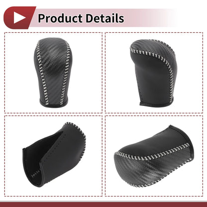 Gear Shift Knob Cover for Subaru Forester (2006–2012) Black Beige Faux Leather