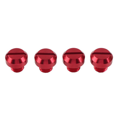 Set of 4 M10 Motorcycle Mirror Hole Blanking Plugs Screws Caps Red