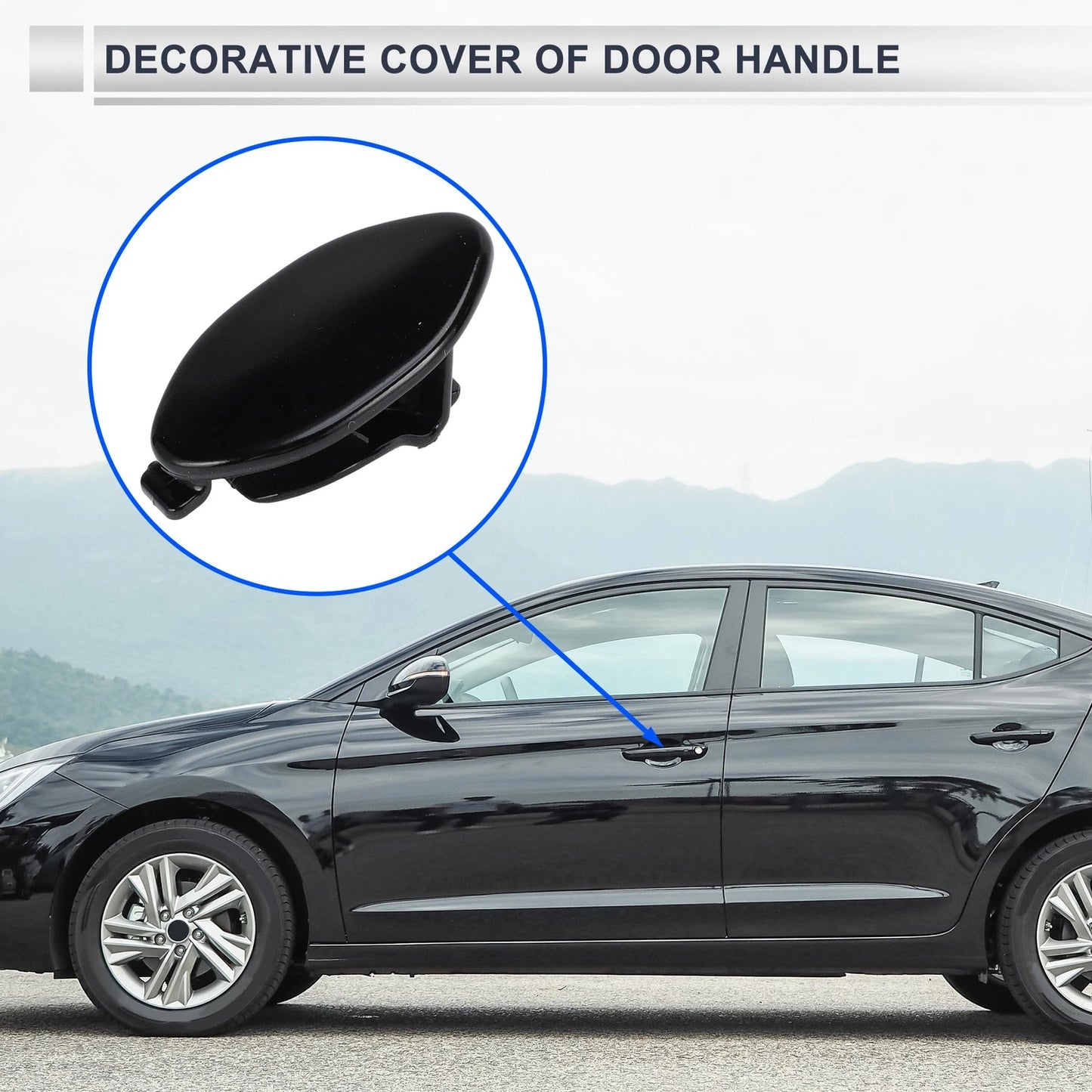 Front Left Door Knob Cover for BMW 5-Series G30 G38 (2018–2023) No. 51217489341 Black