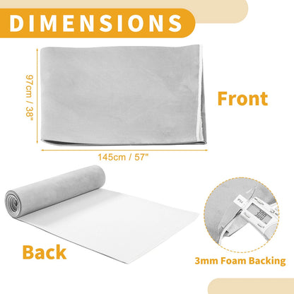 150G Suede Headliner Fabric 38"x57" Foam Back for Car Roof Repair (Light Gray)