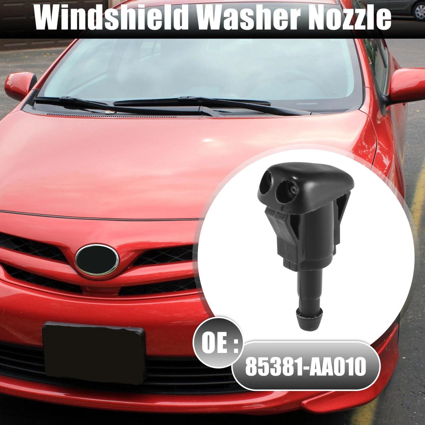 2X Front Windshield Washer Nozzles 85381-AA010 for Toyota Tacoma (2005–2010)