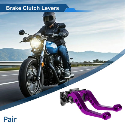 Adjustable Short Brake Clutch Lever Set for Yamaha YFZ 450 S (2003–2006) Purple