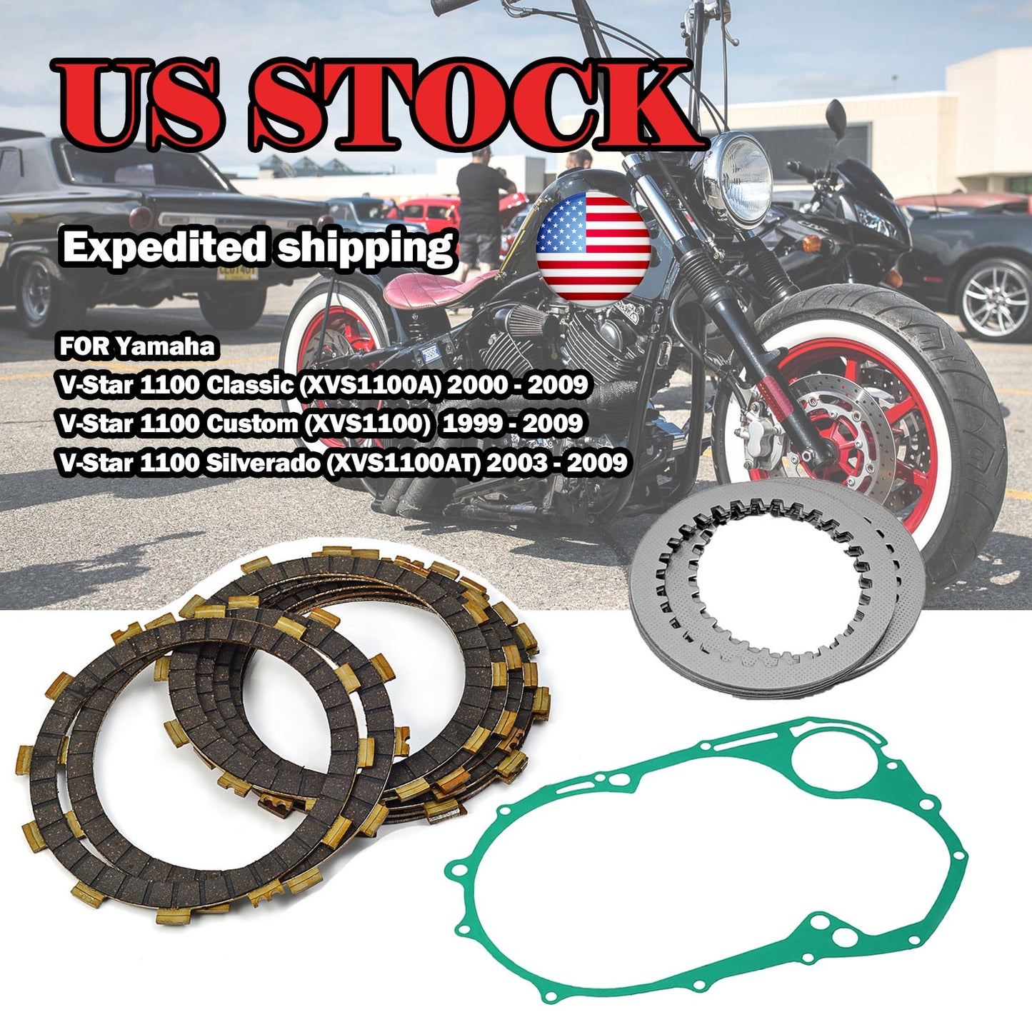 Clutch Plate Kit for Yamaha V-Star 1100 (1999–2009)
