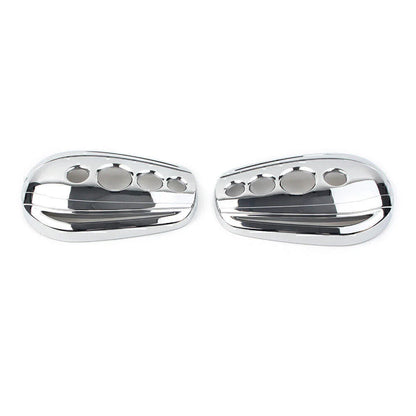 Chrome Oval Rear View Mirror Covers for Harley Dyna Softail Sportster