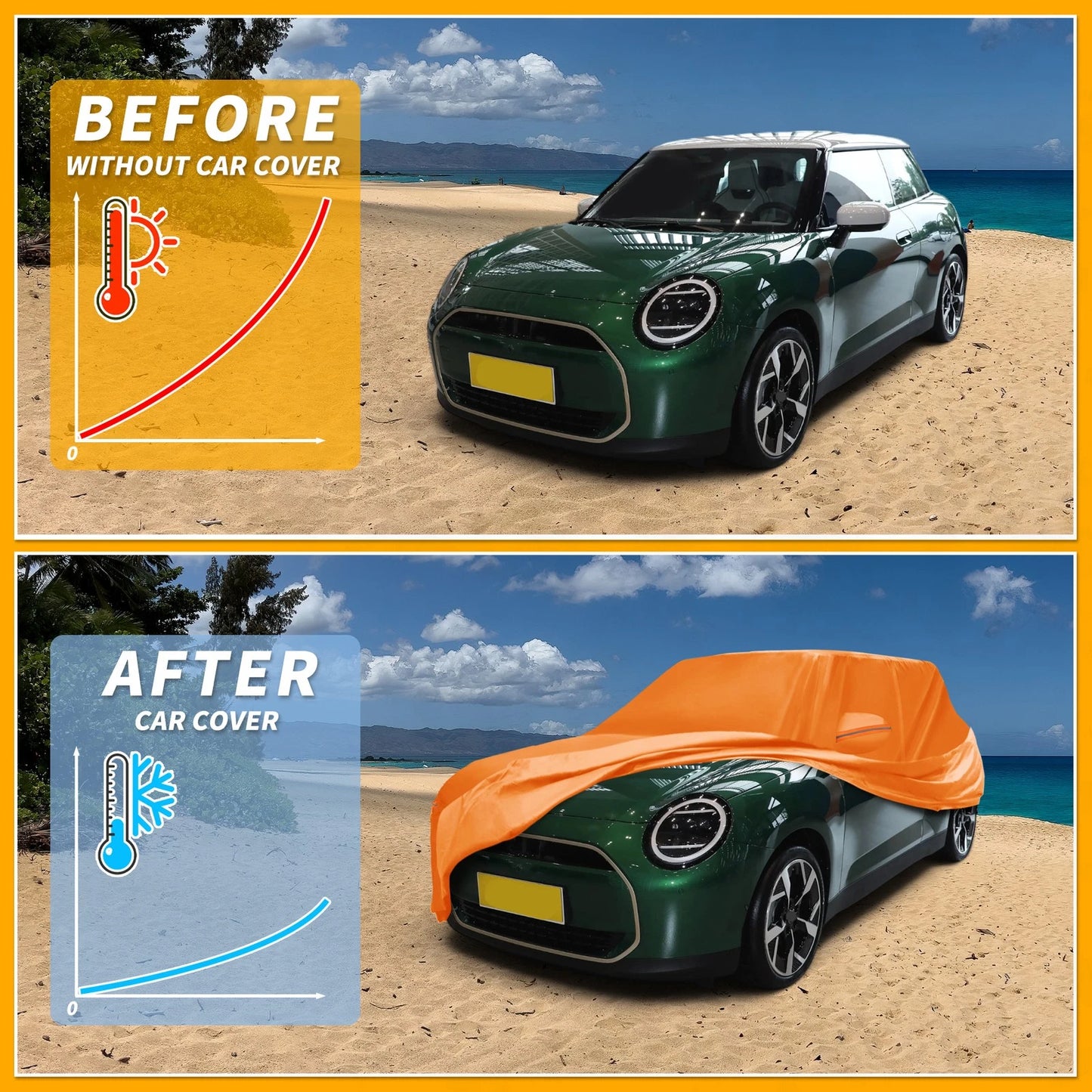 Waterproof Car Cover for BMW Mini Cooper 2DR (2002–2022) 210D-PU