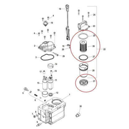 Cool Fuel Filter for Mercury MerCruiser Alpha Bravo (Gen 3)