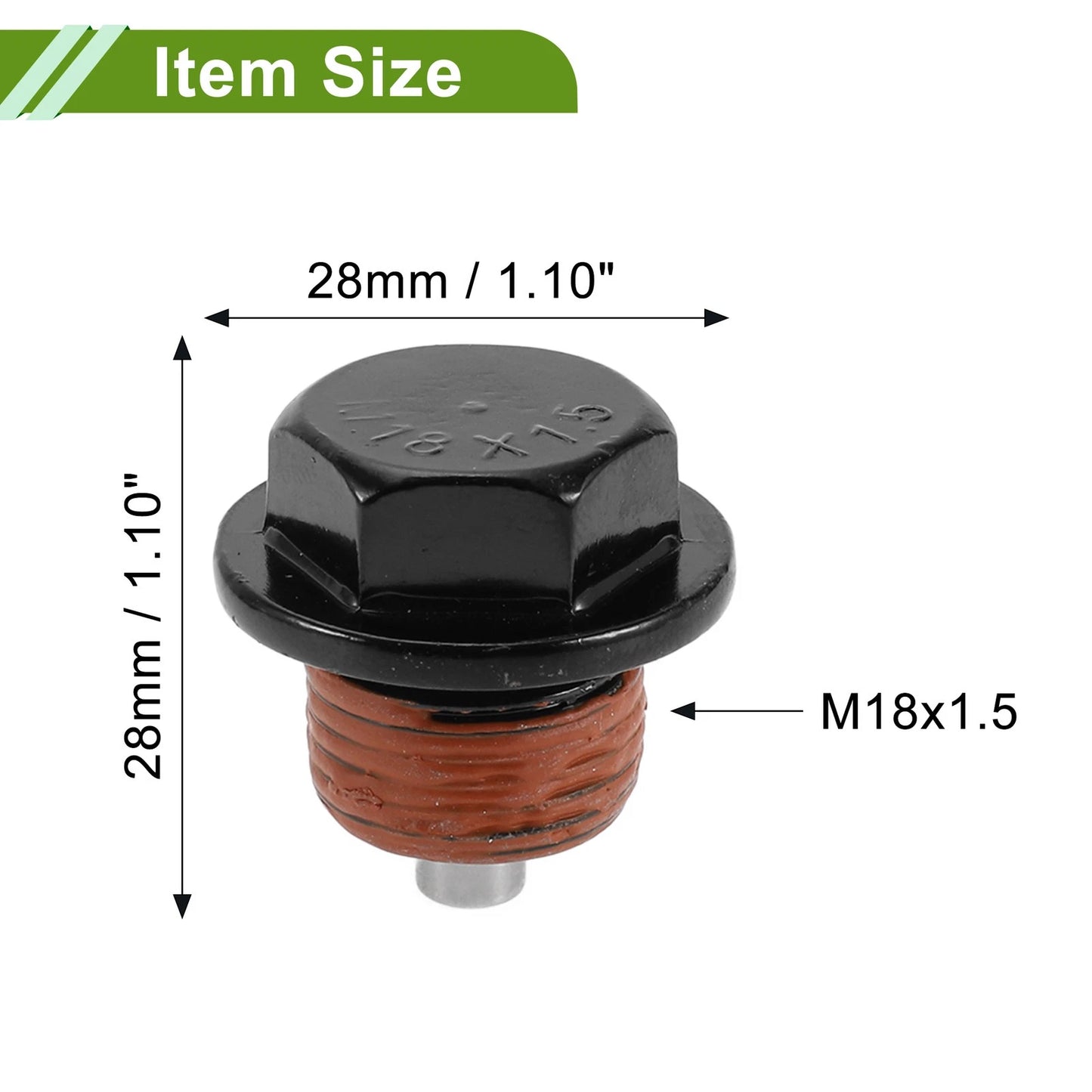 Set of 2 M18x1.5 Copper Oil Drain Plug with Gasket for Car Motorcycle