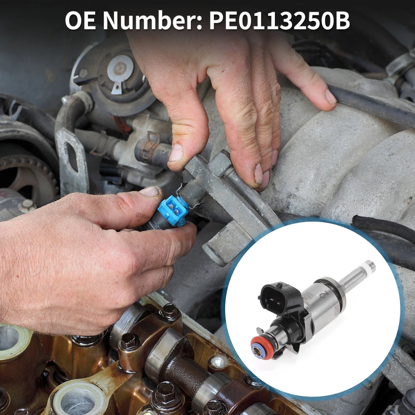 Fuel Injector No.PE0113250B for Mazda CX-5 Sport (2013–2016) 1 Pc Black