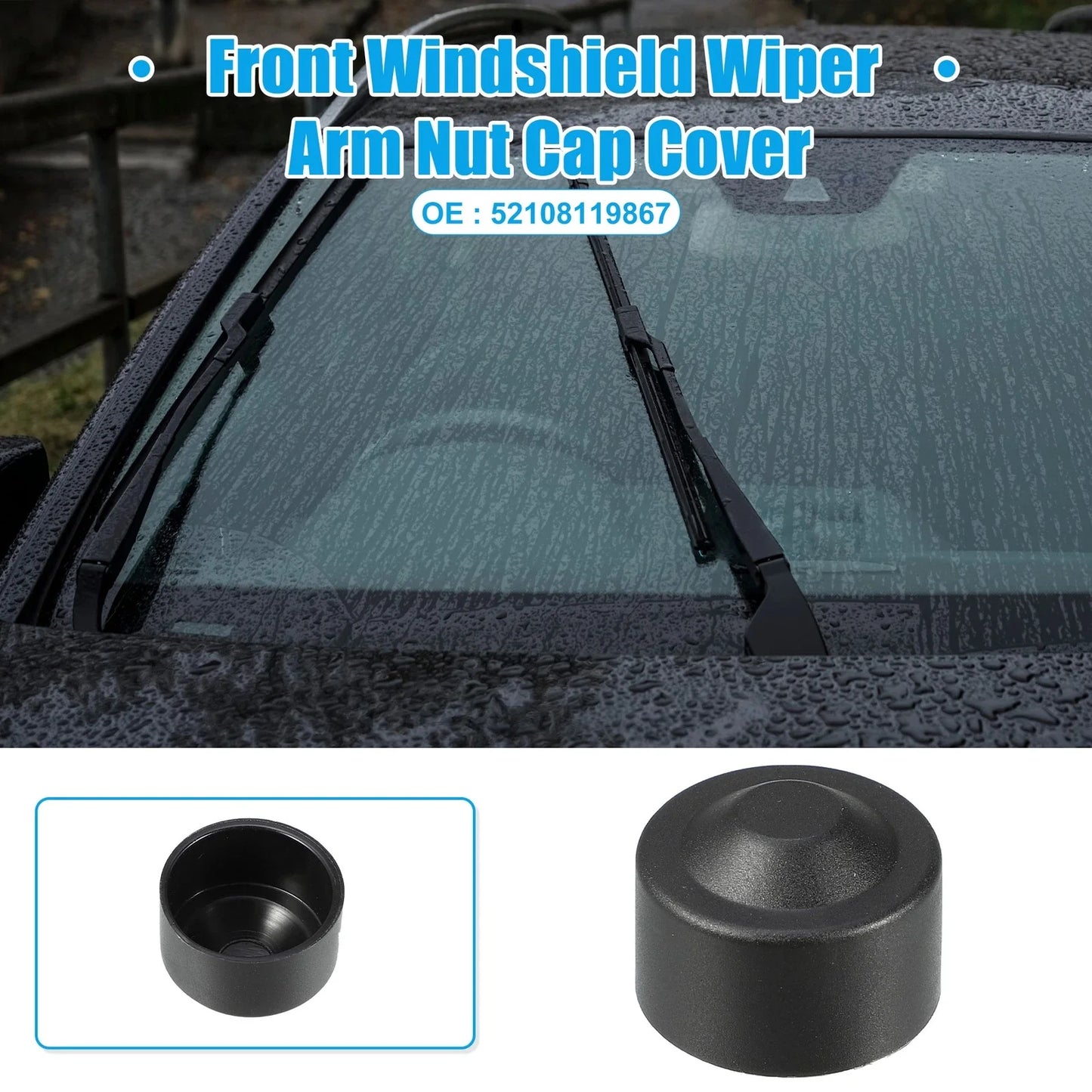 Front Windshield Wiper Arm Nut Cap Cover for BMW E90 F30 X5