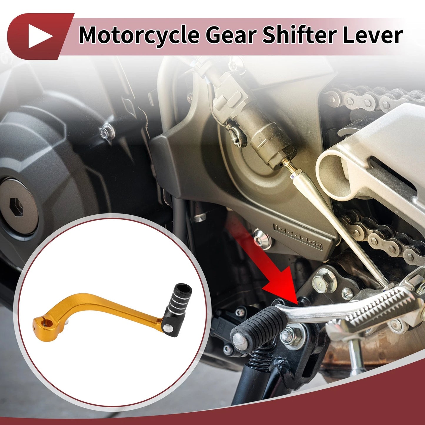 Folding Gear Shifter Lever for Honda CRF110F (2013–2018) Gold Tone
