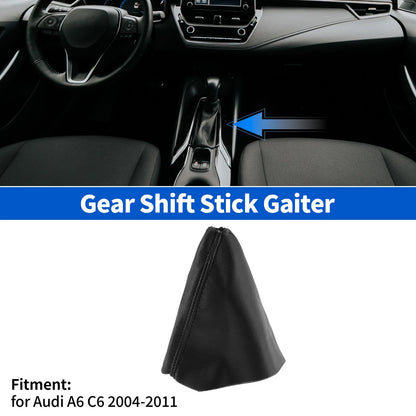 Gear Shift Stick Gaiter for Audi A6 C6 (2004–2011) Black Leather