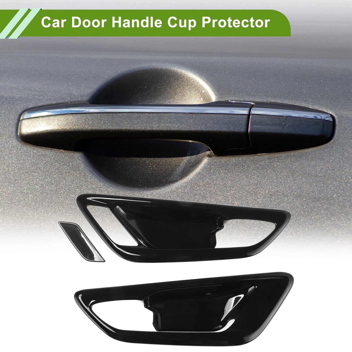 Car Door Handle Cup Protector for Toyota Alphard/Vellfire (2015–2020) - Piano Black