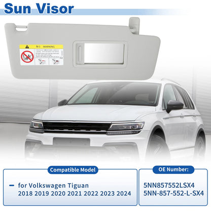 Set of 2 Right Passenger Side Sun Visors for Volkswagen Tiguan (2018–2024) 5NN-857-552-L-SX4