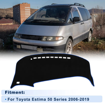 Dash Cover for Toyota Estima 50 Series (2006–2019) Polyester Black Blue Edge