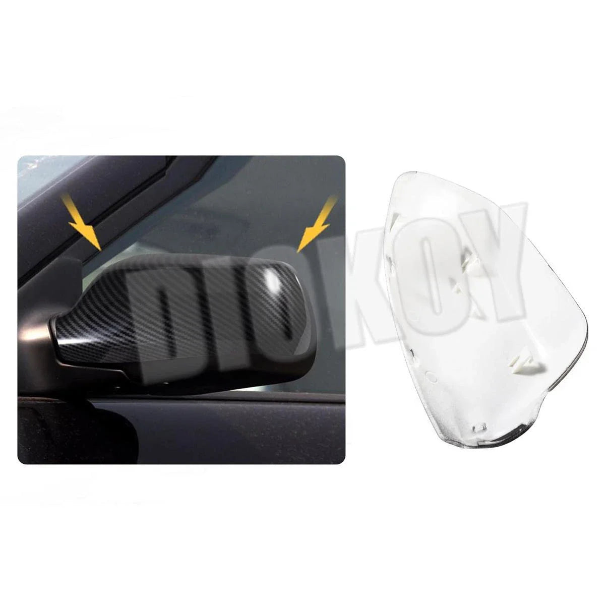 2 x Pair Carbon Fiber Left Right Rearview Mirror Cap Cover for Mazda 6/2/3 (2003–08)