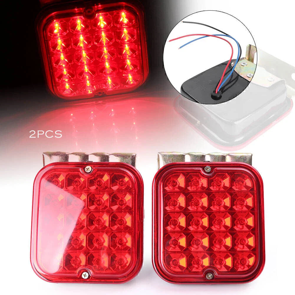 20 LED Tail Brake Turn Signal Lights for Trailer Utility RV Truck Red