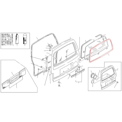 Rear Windshield Weatherstrip for Nissan Caravan Homy E24 (1997–2002)