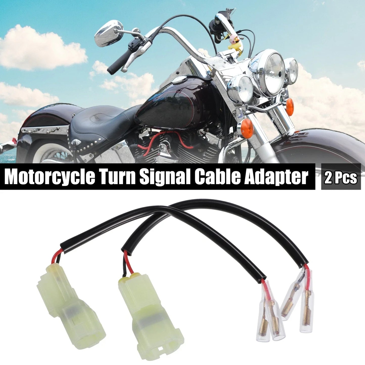Motorcycle Turn Signal Cable Adapter Connectors for Honda  2 x