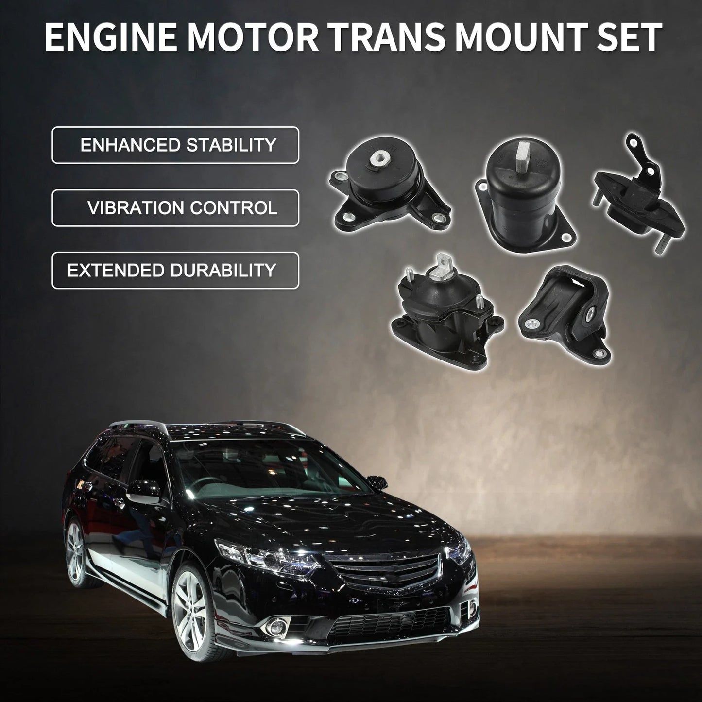 Engine Motor Trans Mount Set for Honda Accord 2.4L & Acura TSX (2008-2012)