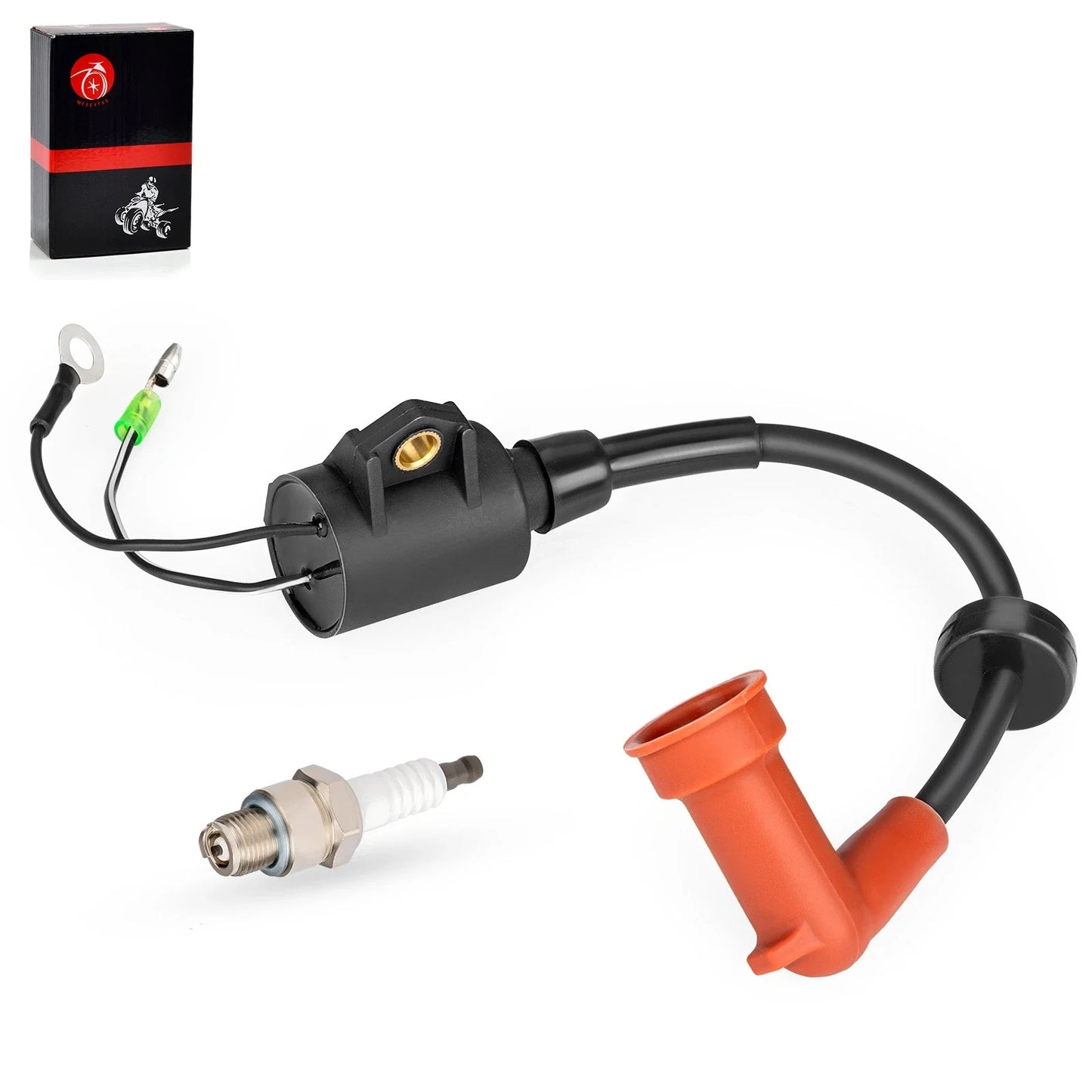 Ignition coil & spark plug wire cap for Yamaha Outboard 2-Stroke(1989–2009)