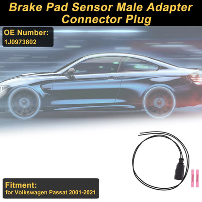 2 Pin Brake Pad Sensor Connector Plug for Volkswagen Passat (2001–2021) No. 1J0973802