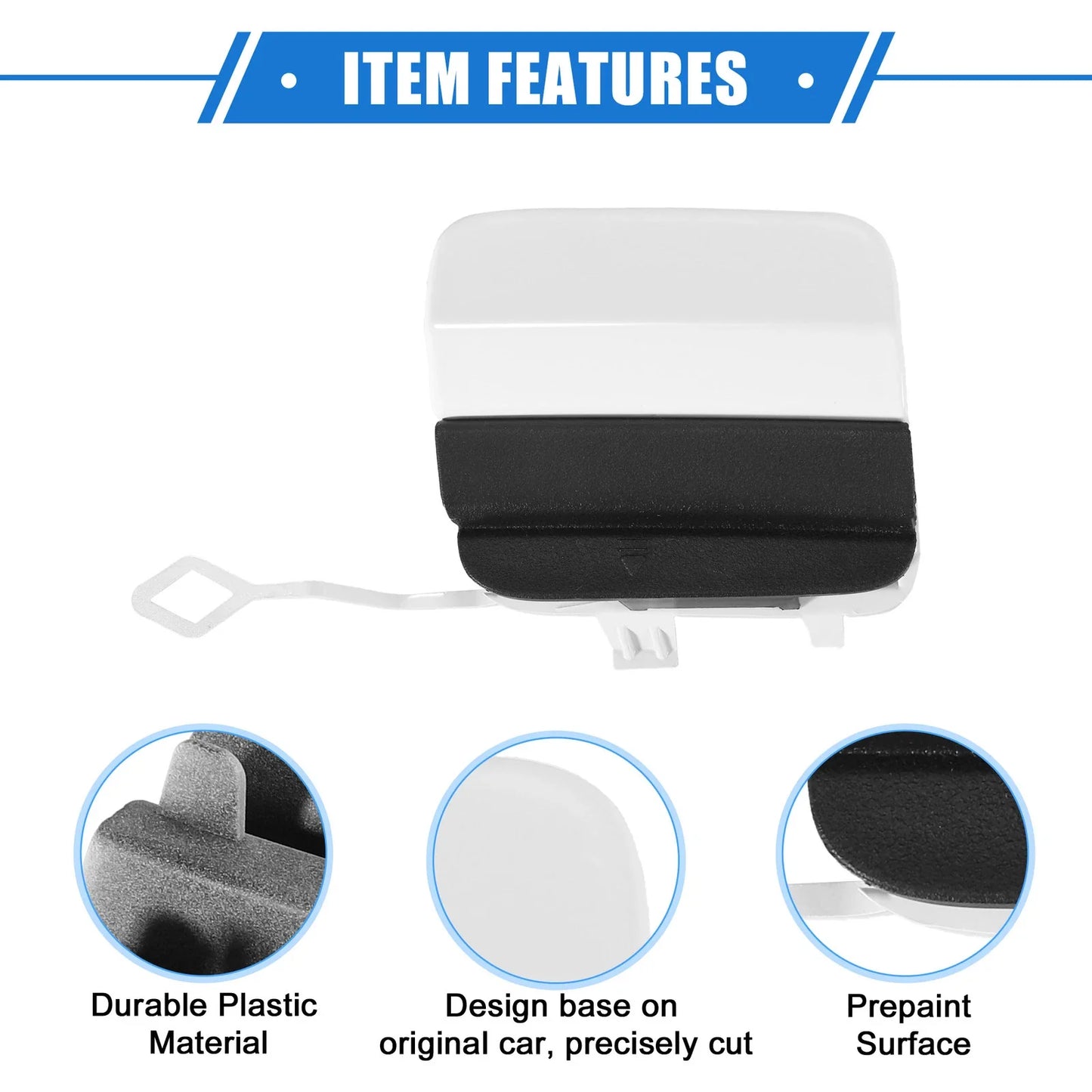 Rear Bumper Tow Hook Cap for Mercedes-Benz C300 Sport (2019-2021) White