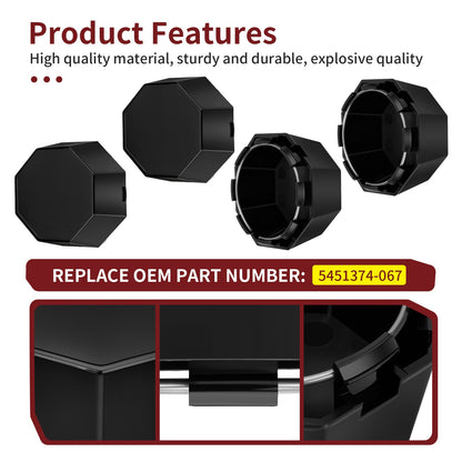 Set of 4 Black Center Wheel Hub Caps for Polaris Sportsman 570 SP (2015–2025)