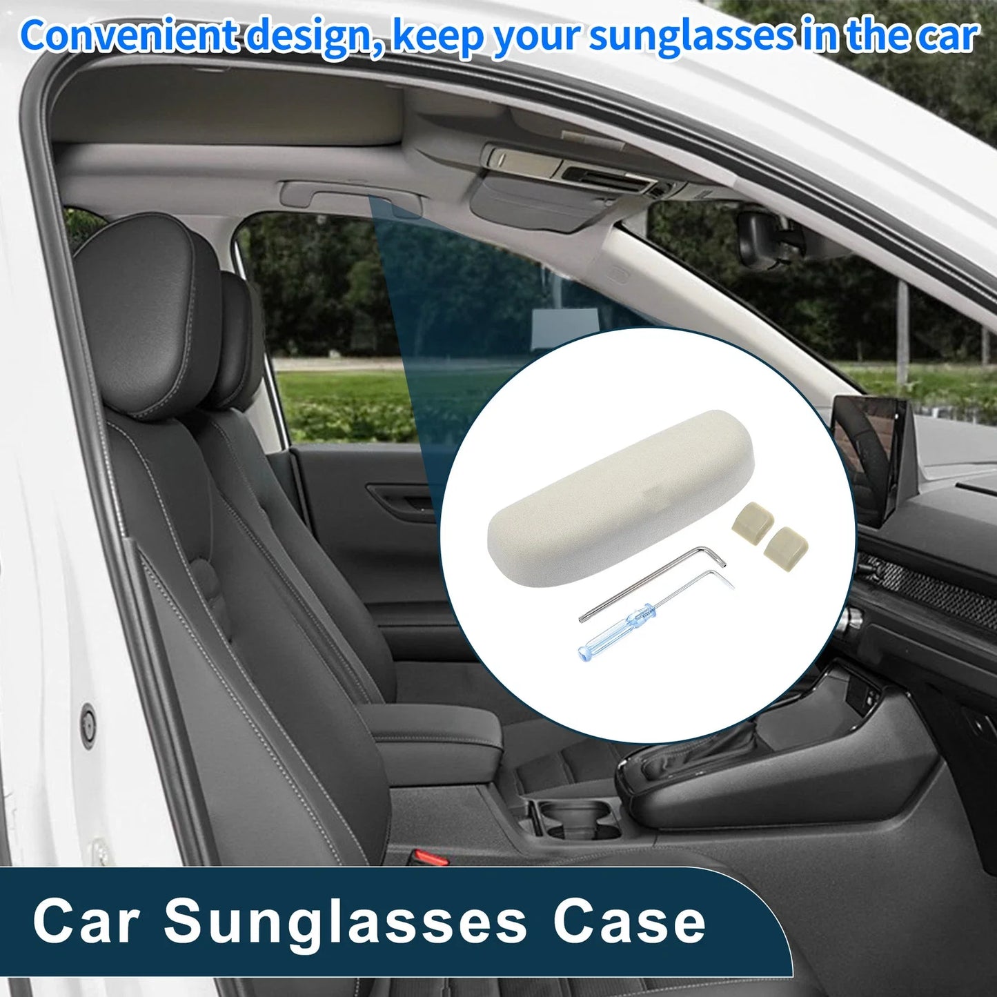 Sunglasses Case for Porsche Macan Eyeglasses Holder Storage Box Suede Beige