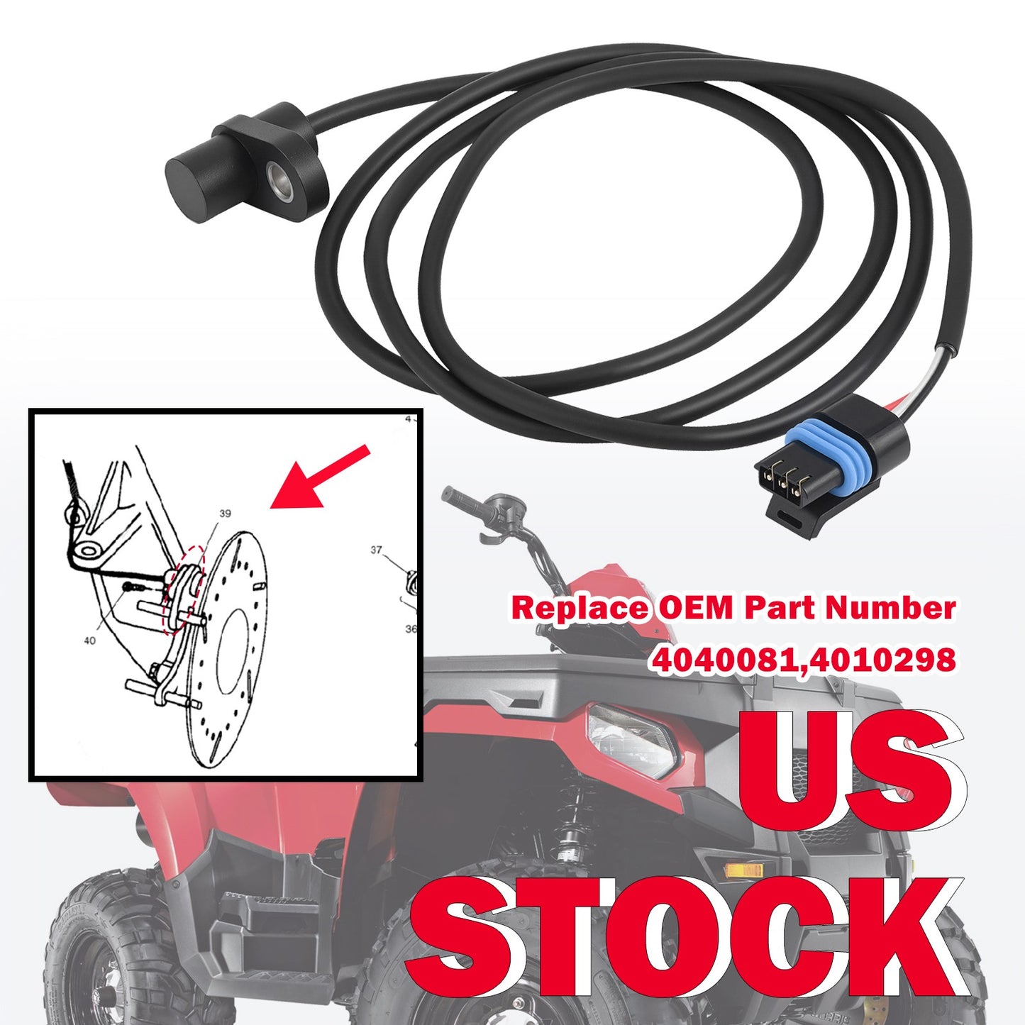 Hall Effect Speed Sensor for Polaris Sportsman 500 (1999–2010)