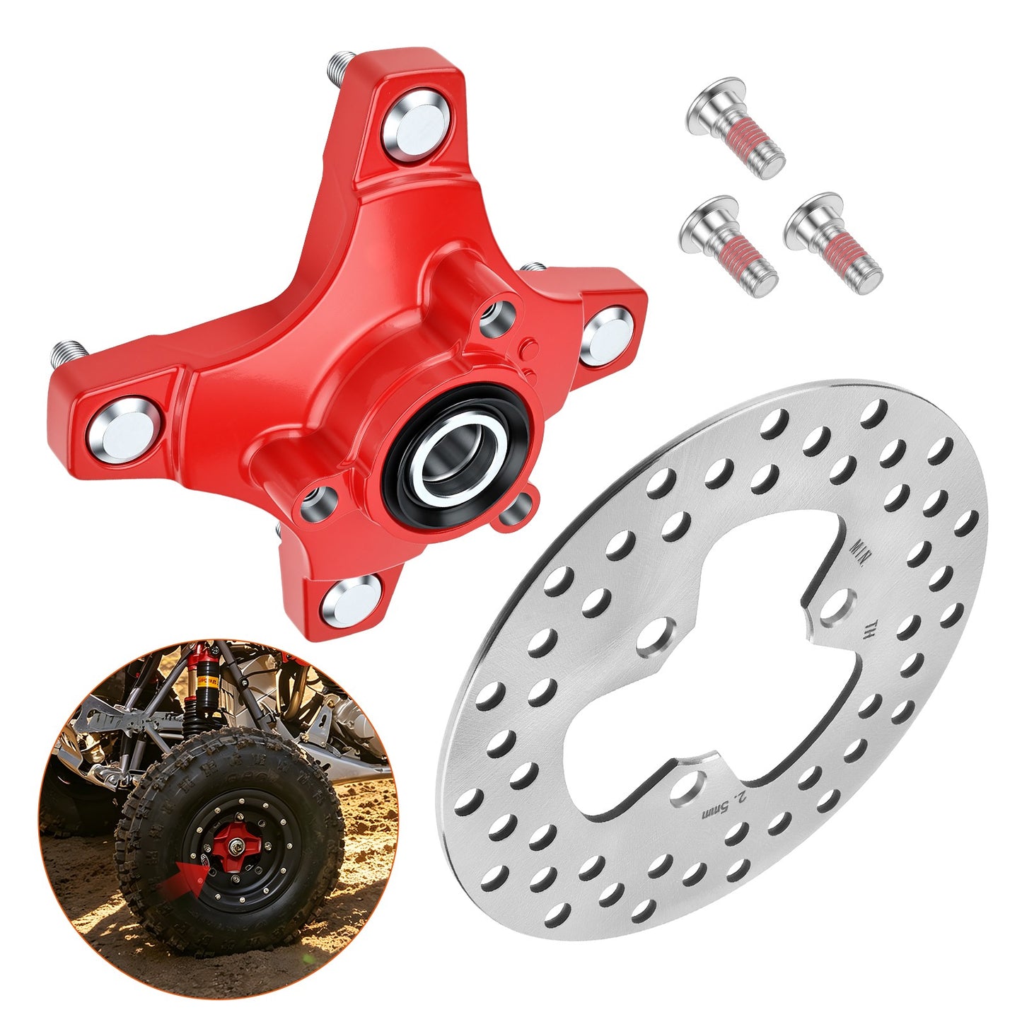 Red Wheel Hub with Brake Disc for Honda Sportrax 250 (2001–2008)