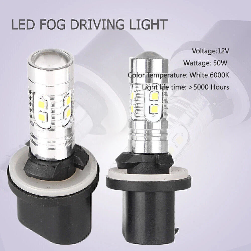 1 Pair 360�� LED Fog Light Bulbs for Car Driving Lamp 880 6000K
