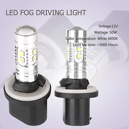 1 Pair 360�� LED Fog Light Bulbs for Car Driving Lamp 880 6000K
