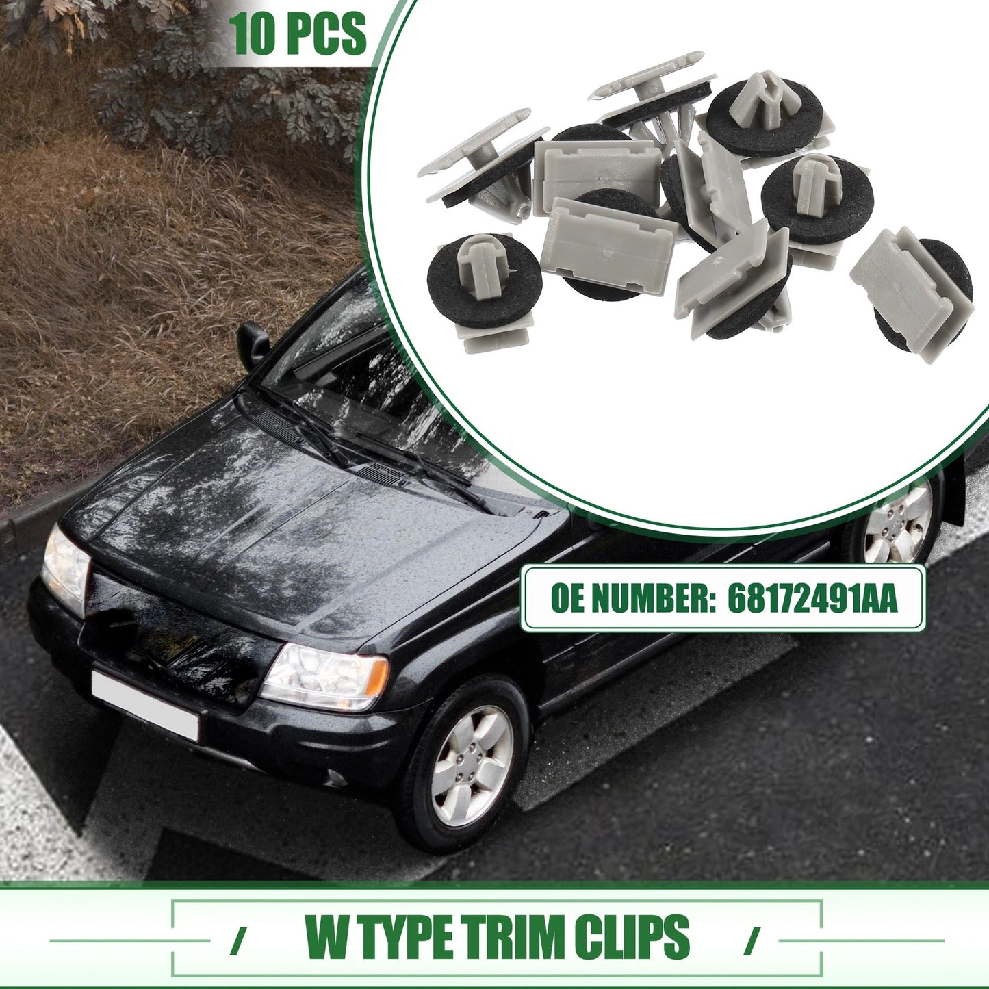 Set of 10 Trim Clips for Jeep Grand Cherokee (2012–2021) No. 68172491AA
