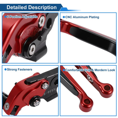 Adjustable Brake Clutch Levers for Yamaha TMAX560 (2019–2020) Red Black