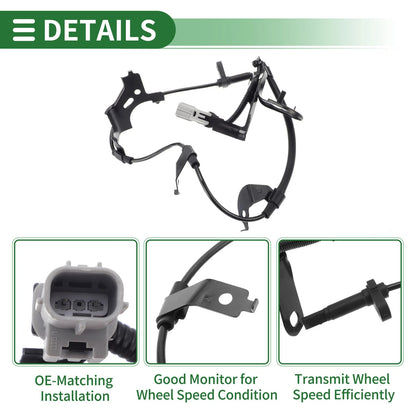 ABS Wheel Speed Sensor No. 895460E070 for Lexus RX450h (2006–2015) Left Rear