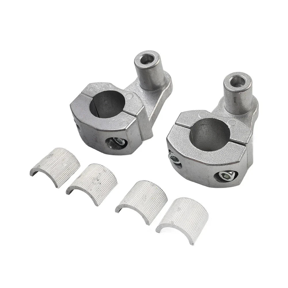 Silver Motorcycle Handlebar 7/8" to 1-1/8" Fat Bar Mount Clamps (Fits Most)