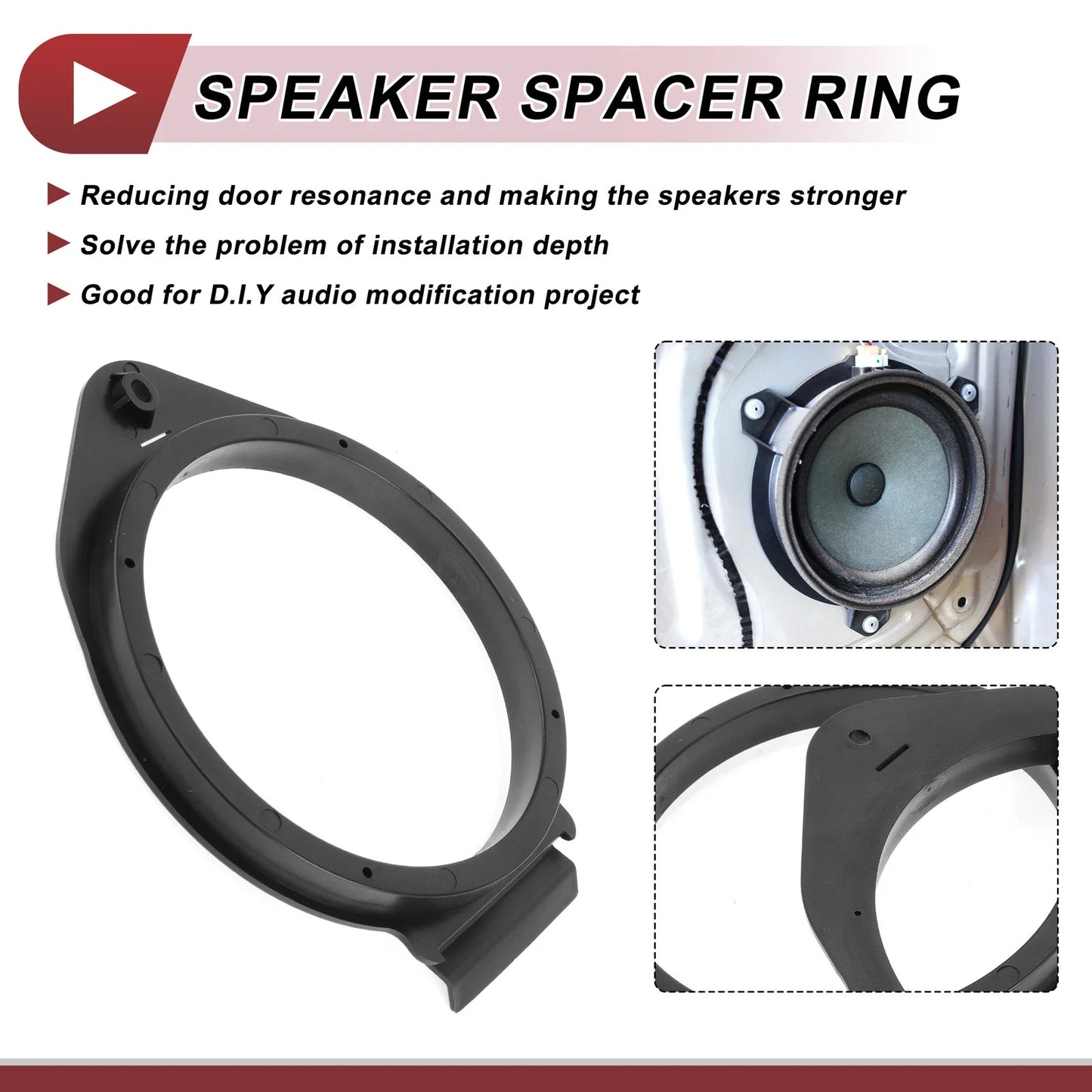 6.5" Speaker Spacer Ring Adaptor for Chevrolet Avalanche (2007-2020) - 2 Pcs