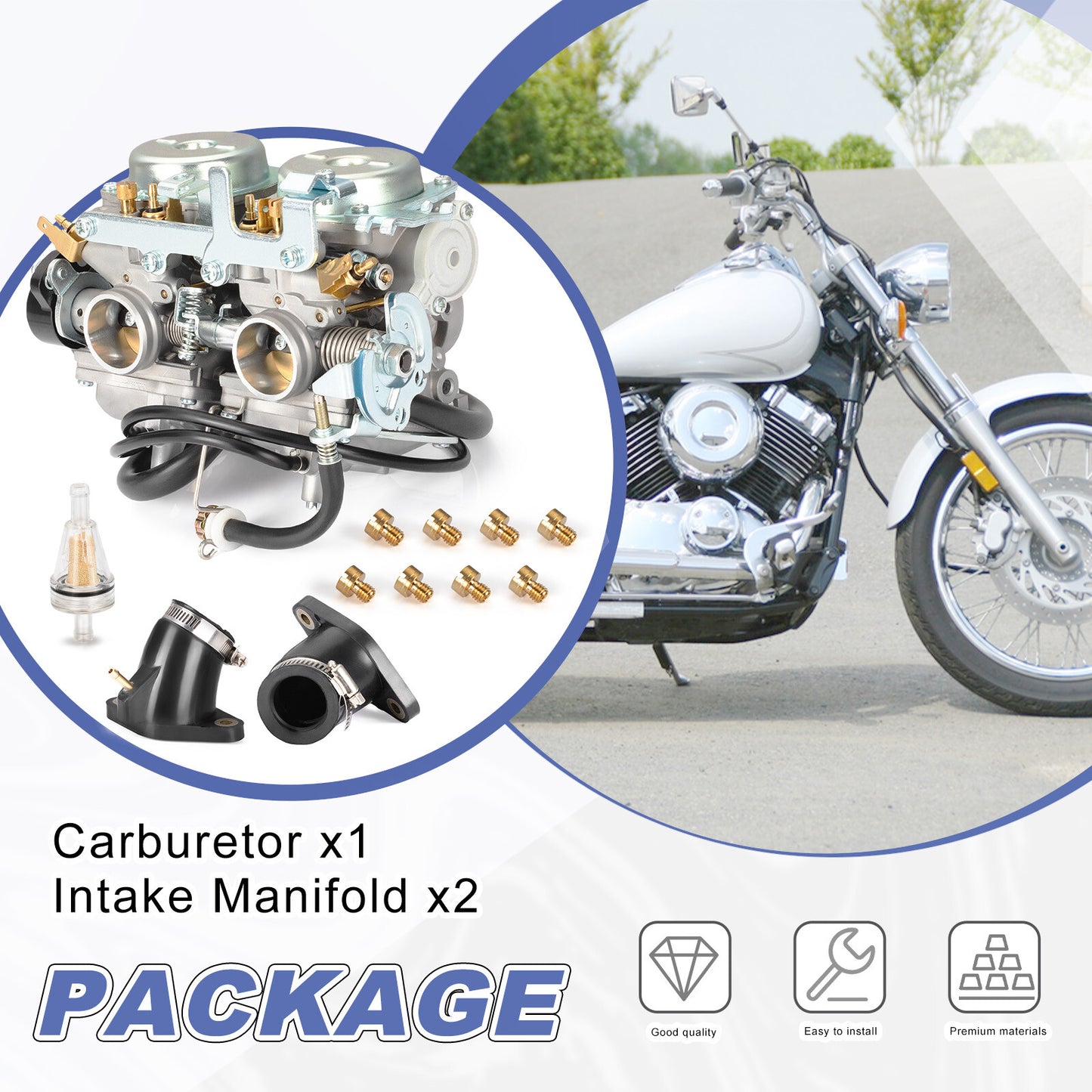 Carburetor for Yamaha V-Star 650 Classic Custom Silverado (2000–2008)