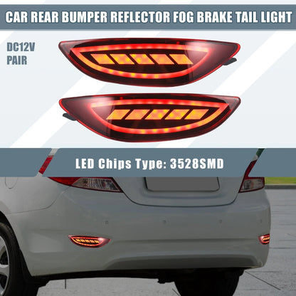 Rear Bumper Reflector LED Fog Brake Turn Signal Light for Hyundai Accent (2012-2017)