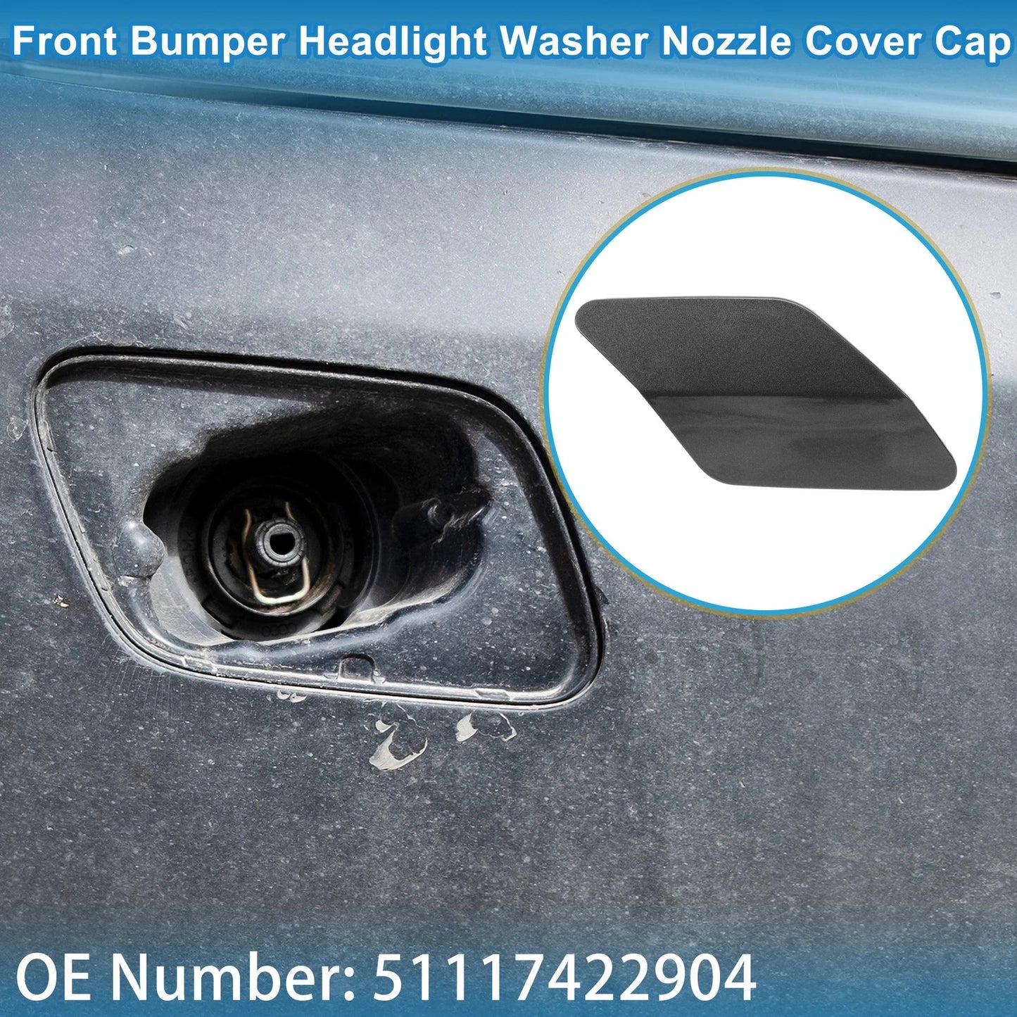 Front Right Washer Nozzle Cover Cap No. 51117422904 for BMW X6 (2015–2019) Gray