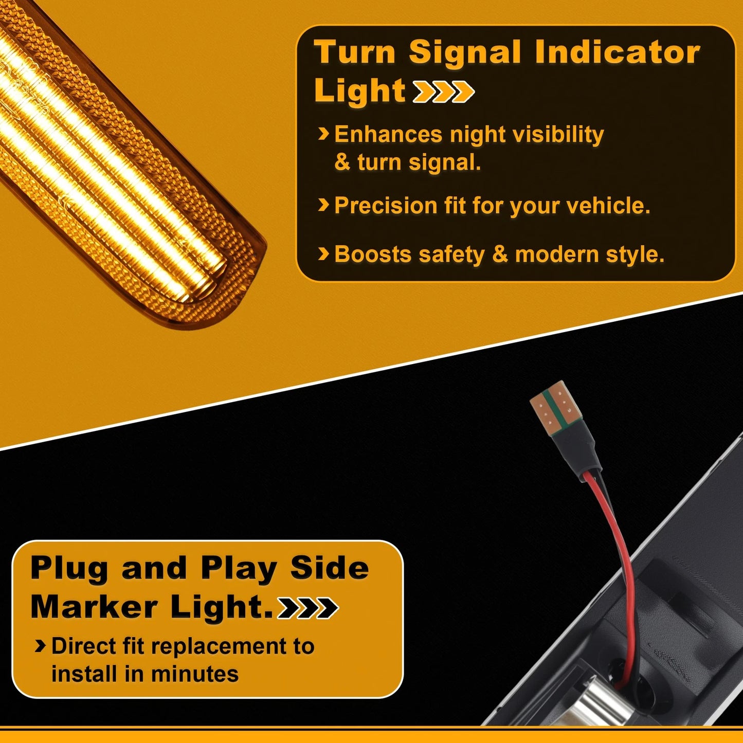 Dynamic LED Amber Side Marker Light 99663103701 for Porsche Boxster (1997–2004)
